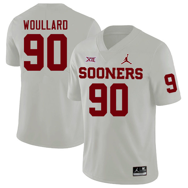 Men #90 Caiden Woullard Oklahoma Sooners College Football Jerseys Stitched-White